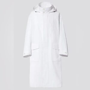 Uniqlo Oversized Hooded Long Coat Color White Size M